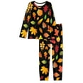 thumbnail image 4 of FKELYI Women Pajama Sets Size 3XL Leisure Thanksgiving Holiday Pajamas for Women Comfortable Fall Maple Leaves 2 Packs Loungewear, 4 of 5