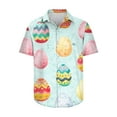 thumbnail image 2 of EQWLJWE Hawaiian Shirts for Men Trendy Easter Day Button Down Shirt Fun Easter Eggs Print Short Sleeve Tropical Holiday Top for Outdoor Activities, 2 of 5