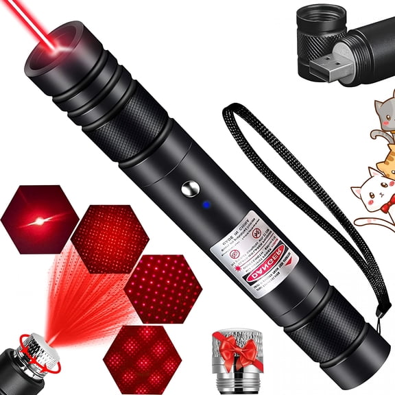 GJX Laser Pointer, Rechargeable Red Laser Pointer for Presentations Laser Light Pointer Pen