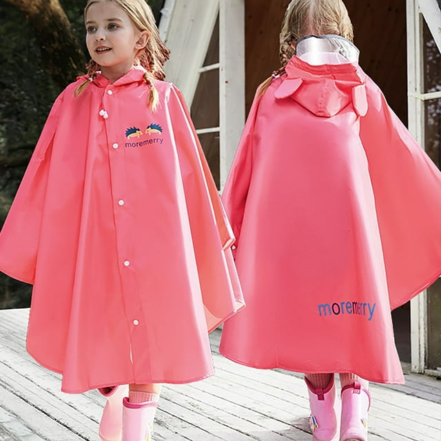 Poncho de Pluie pour Filles Léger et Compact, Imperméable pour Enfants, Extérieur, Usage Quotidien, École