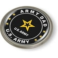 thumbnail image 3 of BestLicensePlateFrames - U.S. Army Dad 3D Domed CAR Emblem Badge Sticker Semi-Flexible Aluminum Bezel - Official U.S. Army Licensed Product, 3 of 6