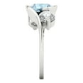 thumbnail image 3 of Three-Stone Engagement Ring for Women - 3.5ct Natural Aquamarine in 14K White Gold Promise Ring, 3 of 6