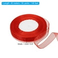 thumbnail image 2 of Unique Bargains 0.6 Inch x 50 Yard Organza Ribbon, Gift Wrapping Ribbon for Bouquet Cake Invitations Card Decoration, Red, 2 of 7