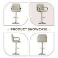 thumbnail image 4 of AFO Modern PU Leather Bar Stool Set of 6 with Backrest and Armrests, Height Adjustable 360° Swivel Counter Chair, Beige, 4 of 5