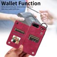 thumbnail image 6 of Nalacover for iPhone 8 Plus/7 Plus Wallet Case with Card Slots & Metal Finger Ring, Durable PU Leather Back Double Magnetic Botton Flip Kickstand Purse Shockproof Phone Case,Red, 6 of 10