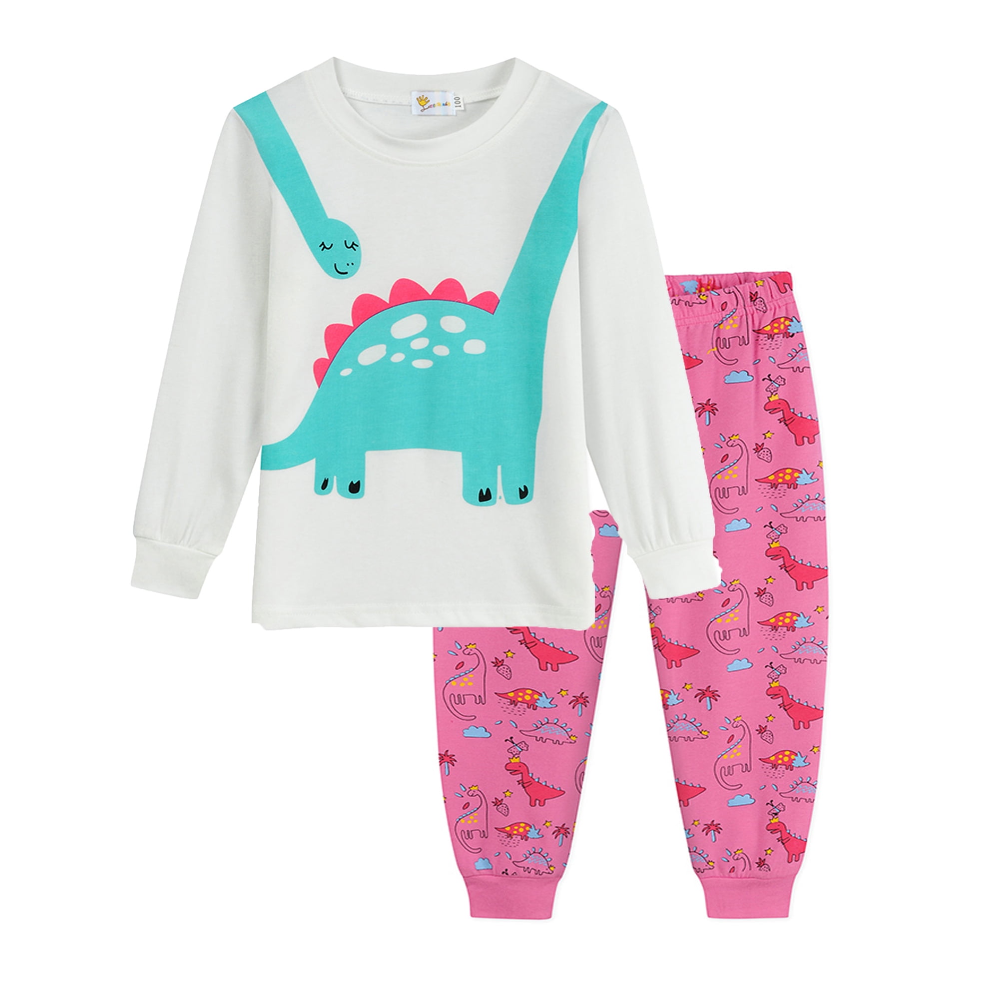 Little Hand Little hand Toddler Girls Pajamas Dinosaur 100 Cotton
