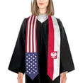 thumbnail image 5 of Poland Mix United States Flag Graduation Stole For International Student Graduate Shawl Sash, 5 of 8