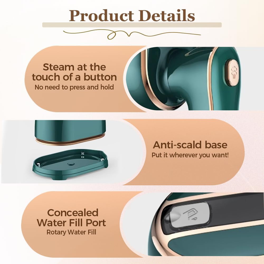 Portable Handheld Garment Mini Electric Iron, 2025 New Saker Plus Steam Iron Travel Steamer for Clothes, Small Clothing Irons for College Dorm Home Sewing Essentials