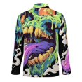 thumbnail image 5 of Fantasy Skull Colorful Men's Sweater Sports POLO Shirt Zip Pullover Mens Athletic Long Sleeve Sweatshirt Mock Neck for Men, 5 of 7