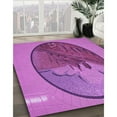 thumbnail image 2 of Ahgly Company Indoor Rectangle Patterned Bright Neon Pink Purple Area Rugs, 8' x 12', 2 of 6