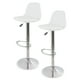 thumbnail image 1 of Sillas para Bar y Barra de Cocina con Respaldo y Reposapies de Altura Ajustable Banco Taburete Giratorio con Asiento Acolchado de Diseño Moderno Set 2 Piezas Blanco, 1 of 6