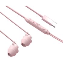 CACOCO-Sleep Buds- Pink Wired In-Ear Earbuds For Sleeping,Type C Ultra-Light Soft Silicone Earphones, Noise-Isolating Earphone With Microphone, Ideal For Sleeping,Sports, Air Travel, Leisure Time,Med