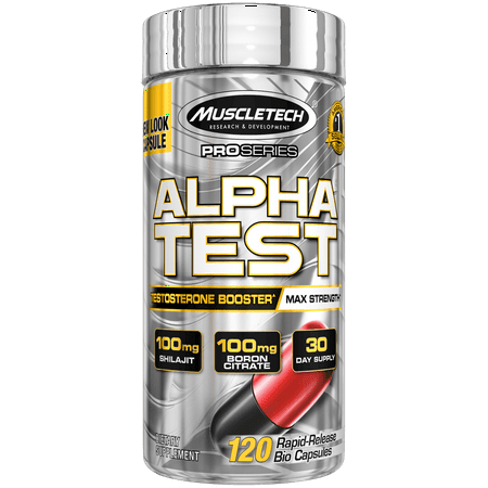 MuscleTech AlphaTest ATP & Testosterone Booster for Men, Boost Free Testosterone and Enhance ATP Levels, 120