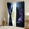 thumbnail image 3 of Castle Fairy Black Purple Dragon Black Out Curtains for Kids Children Teens,Chic Floral Lotus Curtains Pack of 2 (42x63 Each),Abstract Flower Animal Bedroom Curtains,Luxury Bedroom Decor, 3 of 6