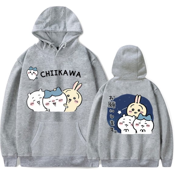 Chiikawa Hoodies Lovely Chiikawa Printed Long Sleeve Sports Sweatshirt Unisex Stylish Hooded Pullover Sweatshirt