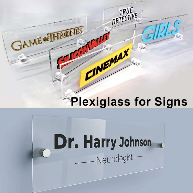 Clear Acrylic Plexiglass Sheets, 18x24 Inch, 1/4 Thick, 2 Pack, Transparent Acrylic Plexiglass