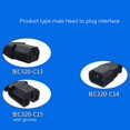 thumbnail image 1 of 3X IEC320 C14 to UK BS1363A Outlet Socket,IEC C14 Male Plug to UK 3Pin Female Socket Power Adapter Cable (0.),3 x C14 to UK Outlet socket Power Cord,Black, 1 of 8
