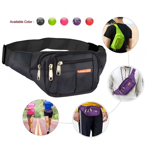 GASTROPOD Fanny Packs for Women - Waist Packs - Casual Belt Bag for Travel Sports Running Crossbody Waist Bags Men - Black