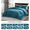 thumbnail image 5 of Chezmoi Collection Lux 3-Piece Teal Velvet Comforter Set Queen Size, All Season Lush Plush Velvet Bedding Set with Soft Washed Microfiber Reverse, 5 of 9