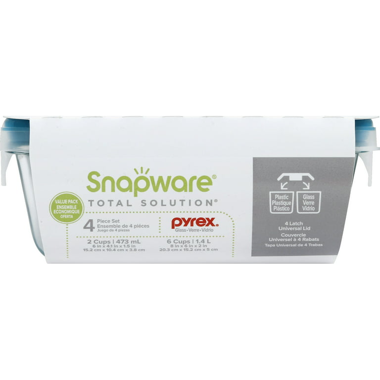 snapware total solution pyrex 4-pc. rectangular food storage set