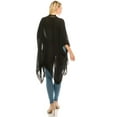 thumbnail image 4 of Crochet Trimmed Open Front Kimono Flowy Coverup Viscose Very ComfyBlack, 4 of 4