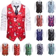 thumbnail image 4 of Chaleco navideño para hombre, chaleco con estampado navideño, chaleco con estampado 3D de Papá Noel, 4 of 6