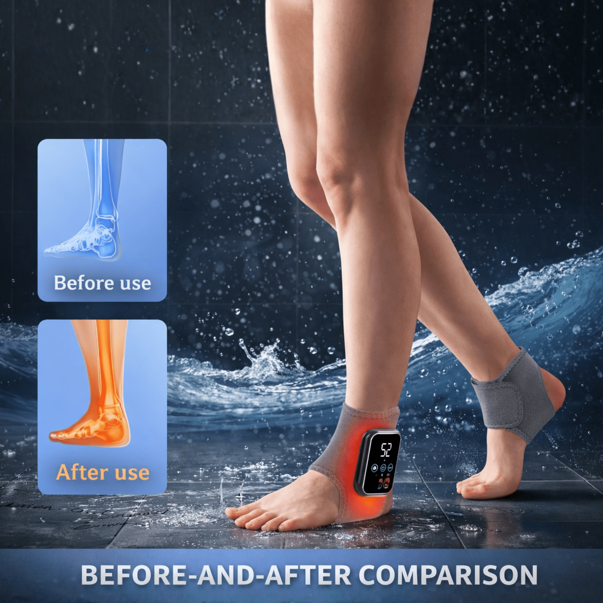 3-in-1 Foot Massager with Heat, Kneading and Compression, Wireless Portable Foot Massage Machine for Home and Office