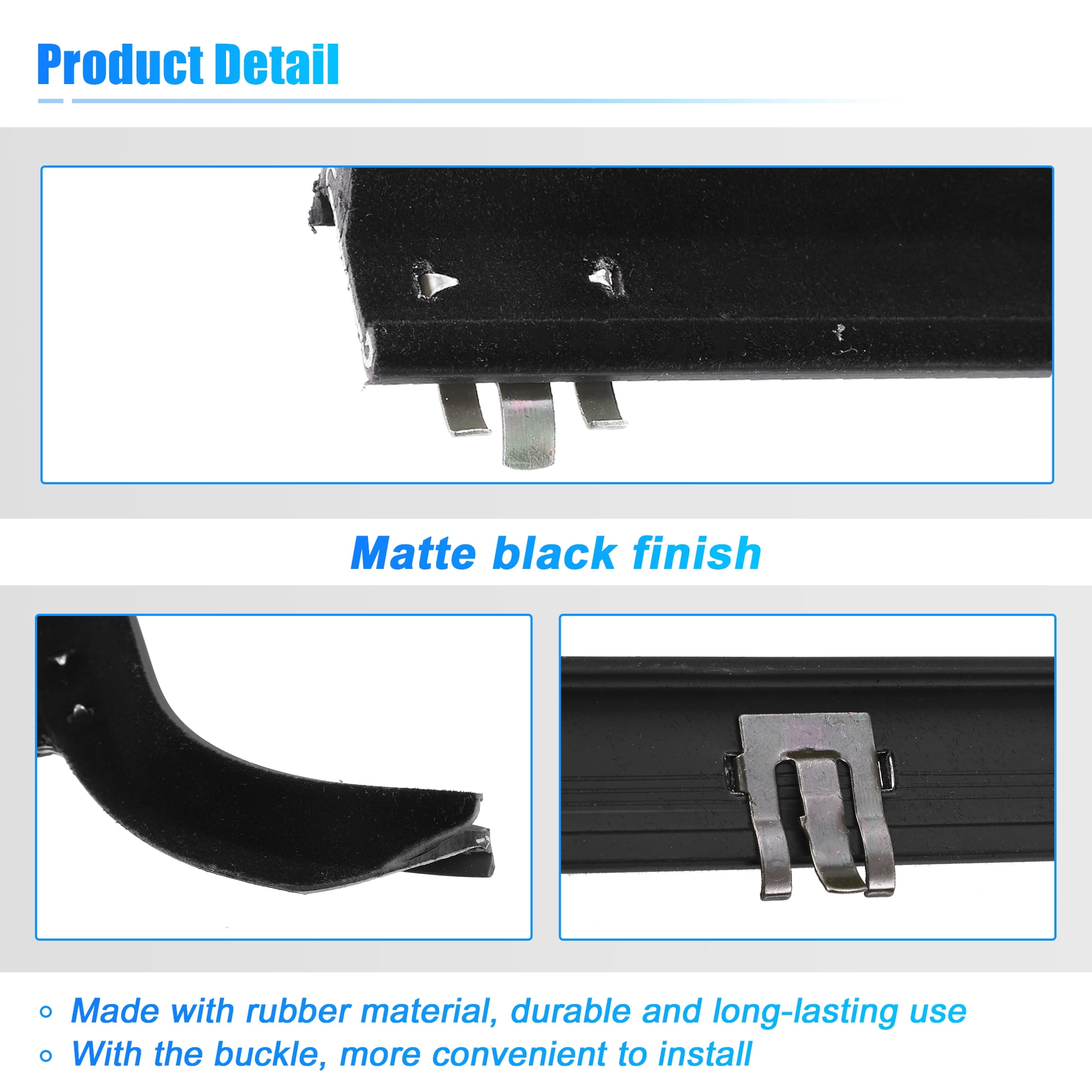 Unique Bargains 4Pcs Weatherstrip Window Trim Seal Belt for Ford F150 F250 F350 84-97