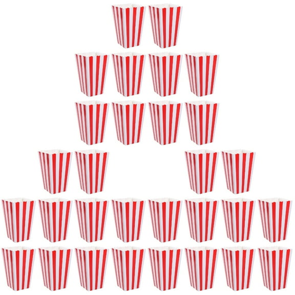 30 Pcs Popcorn Carton Gift Boxes Holders Event Decorations Birthday Party Bucket Containers Movie Night