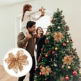 thumbnail image 1 of OULII 12 Pcs Christmas Flowers for Golden Glitter Powder Decorative Ornaments, 1 of 8
