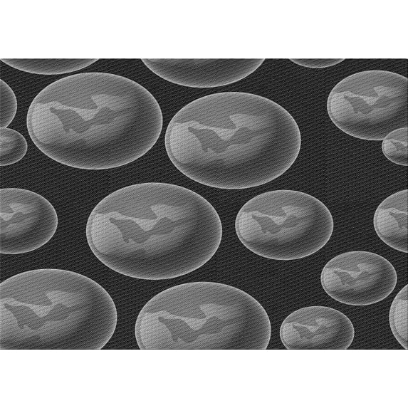 Ahgly Company Machine Washable Indoor Rectangle Transitional Charcoal Black Area Rugs, 5' x 7'