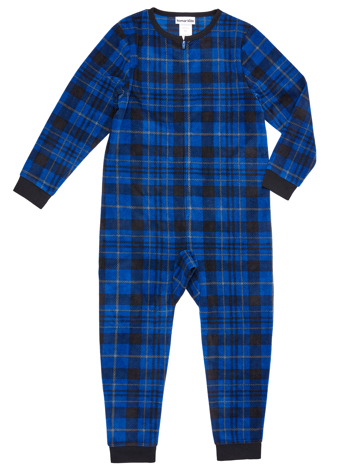 KOMAR KIDS BOYS' BLUE PLAID BLANKET SLEEPER