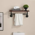 thumbnail image 2 of MCombo  Industrial Pipe Bathroom Wall Mounted Shelf, Solid Wood 1-tier brown 24'' x 9.84'' x 9'', 2 of 9