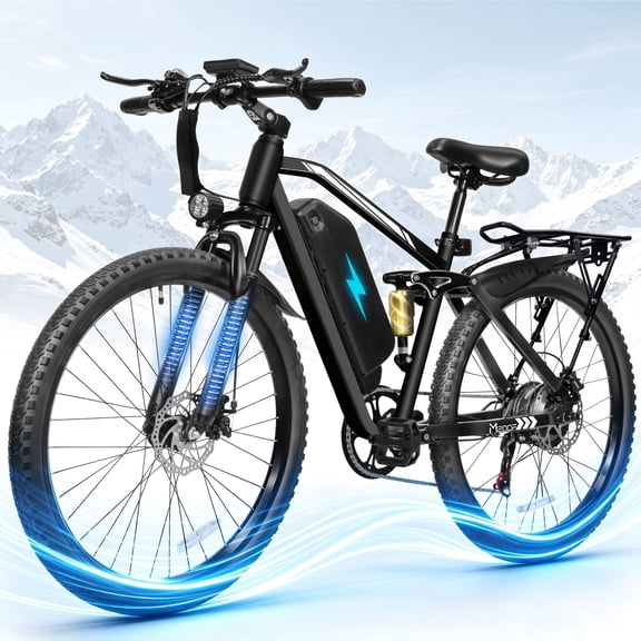 ESKUTE Mountain Electric Bike for Adults, 750W Brushless Motor, 20 MPH Top Speed, 48V 20.8Ah Battery, Full Suspension, 27.5" Tires, Up to 80 Miles Range, Black