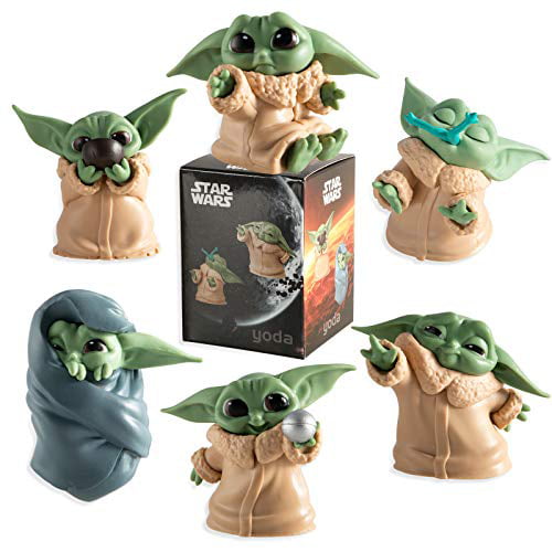 Baby Yoda Figure Star Wars The Mandalorian Baby Bounties Figures 6pcs/set 
