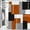 03-orange-black, variant on Modern Orange Grey Shower Curtain, Black and Orange Geometric Fabric Shower Curtains Set, Waterproof Shower Curtains for Bathroom,72 x 72 inch