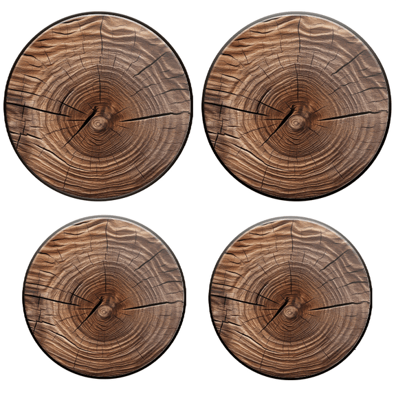 BaHomeck Electric Stove Burner Covers Set of 4,Round Metal Gas Stove Burner Covers 8 Inch and 10 Inch,Kitchen Decor,Detailed Of The Cross-Section Of Tree