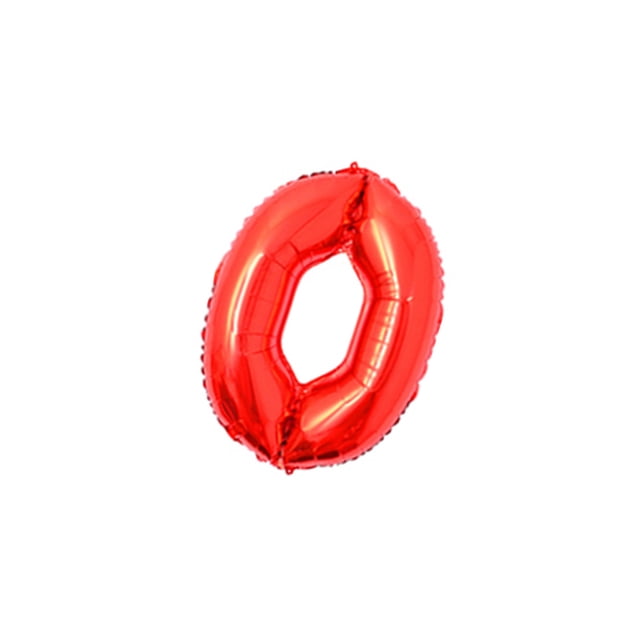 Ounissouiy 16 pulgadas Tamaño grande Oro Plata Rosa Oro Número Globo Cumpleaños Decoraciones para fiestas de bodas Globos de aluminio Niño Niño Juguete Kits de decoración para fiestas rojo cero
