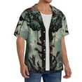 thumbnail image 2 of Sikiie Zombie Flower Apocalypse Men's Cuban Shirt, Hawaiian Shirts, Business Casual Button Down Shirts, Short Sleeve Shirt-3X-Large, 2 of 5