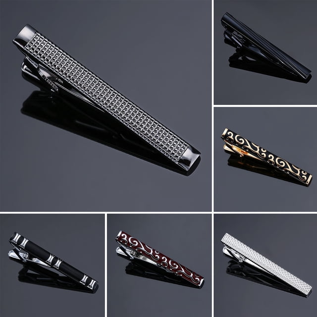Visland Men Tie Clip Fashion Pattern All Match Polished Accessory Smooth Surface Business Tie Clamp for Adult
