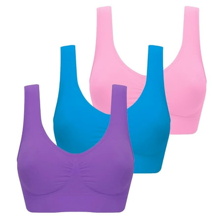 Hamky Bras for Women Seamless Bras Bra Plus Bra Thin Size Full Cup Tops Large Color Sports Women Bra Women s Blouse Push Up Bra Wireless Bras Purple 5XL