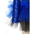 thumbnail image 6 of TiaoBug Girls Sequin Ballet Dance Leotard One Shoulder Tutu Dress Dancing Costume for Jazz Hip Hop Royal Blue 8, 6 of 7