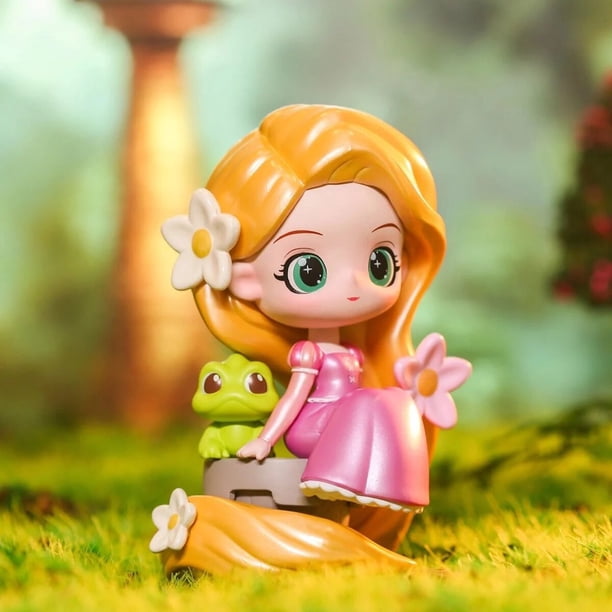 Caja misteriosa de la serie de princesa de Disney auténtica, ciudad de cuento de hadas, caja ciega sorpresa, figuras de juguete de coleccionismo, regalo de cumpleaños