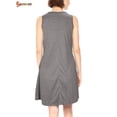 thumbnail image 3 of Spencer Womens Summer Casual Swing T-Shirt Dresses Beach Cover up Pockets Loose Dress Plus Size (Gray, M), 3 of 8