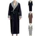 thumbnail image 5 of Men's Shawl Collar Robes Full Length Fleece Plush Bathrobes Soft Long Spa Robe House Coat Male with Belt, 5 of 5