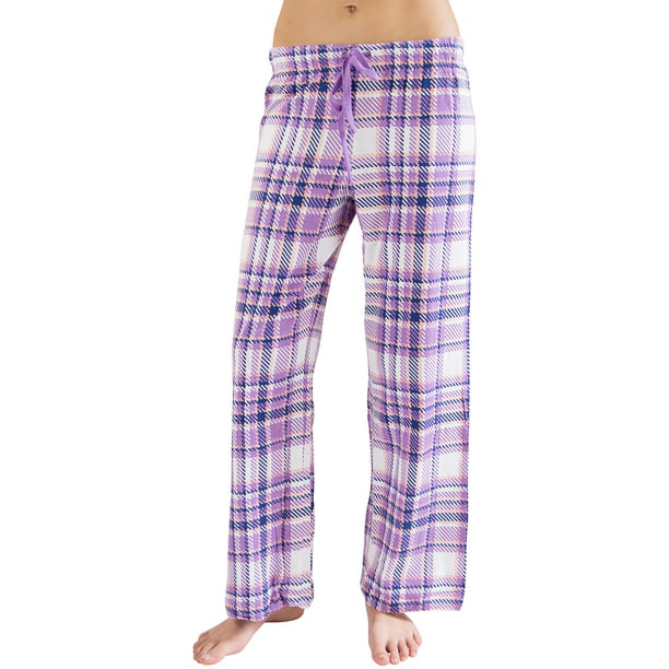 Intimo - Intimo Womens Print Knit Pajama Pant, PURPLE PLAID, Medium ...