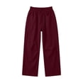 thumbnail image 5 of Neewe Women's Wide Leg Pants High Waist Ruffle Hem Casual Loose Long Trousers Solid Color Daily Lounge, 5 of 5