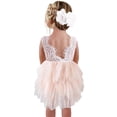 thumbnail image 4 of 2Bunnies Baby Girl Bunny Beaded Backless Lace Back A-Line Tutu Tulle Party Pageant Dress Wedding Flower Girl Dress，Pink, 12 Months, 4 of 4