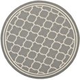 thumbnail image 2 of Safavieh Courtyard Tapis Rond Intérieur Extérieur, Anthracite, 4 Pieds, 2 of 3