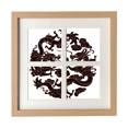 thumbnail image 1 of Deux Dragon Chinois Animal Perle Cadre Mur Tableau Affichage 4 Ouvertures Image, 1 of 3